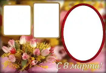 Fotoefekt iz kategorije Čestitke za 8. mart № 166258. Natpis na okviru: Sretan 8. mart
